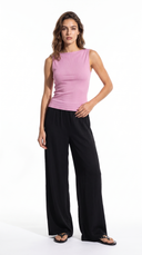 Boat-neck Ribbed Tee